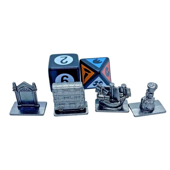 Harry Potter Scene It Goblet Bus Ship   Replacement Dice & PEWTER Moving Pieces - Picture 1 of 6